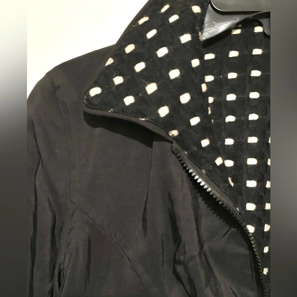 Mycra Pac Reversible Black Nylon/Black and White Wool Jacket S/M